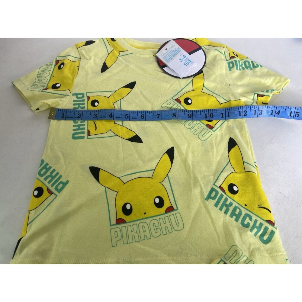 Pokemon Pikachu All Over Print Short Sleeve T-Shirt Boys Girls Size 3-4 Years - Picture 4 of 5
